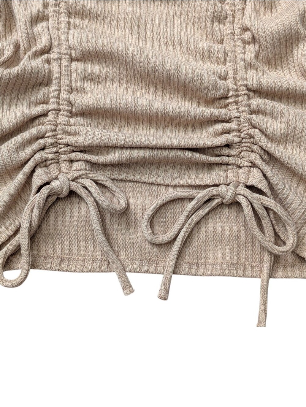 H&M Tan Ruched Drawstring Crop Top - Picture 5 of 6